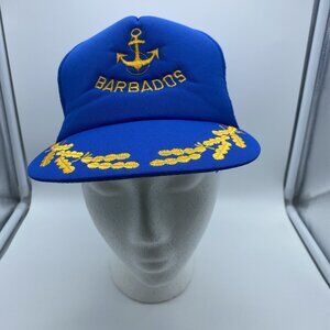 Barbados Blue Vintage Cap Trucker Hat Snap-back Mesh-back